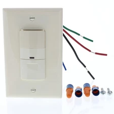 Cooper Lt Almond PIR Occupancy Sensor Wall Switch 120V Auto/Man OSW-P-0801-120