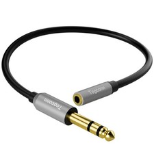 3.5mm to 6.35mm TRS Audio Cable 0.6 Feet, Male Female