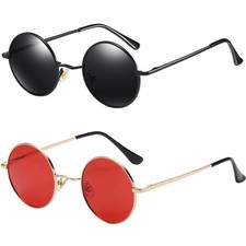 Retro Small Round Polarized Sunglasses for Men Women Circle Hippie Style Sun ...