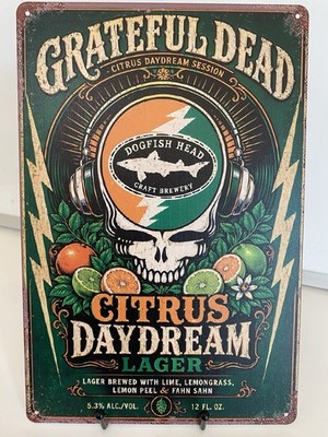 Dogfish Head Beer Grateful Dead Metal Sign - Citrus Lager - Juicy Pale Ale