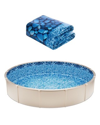 Uimoso Round Pool Liner 18ft Overlap Style Pool Liner 54in Wall Height Durable