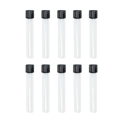 12x75mm Glass Test Tubes with Black Screw Caps, 5ml Boro 12x75 