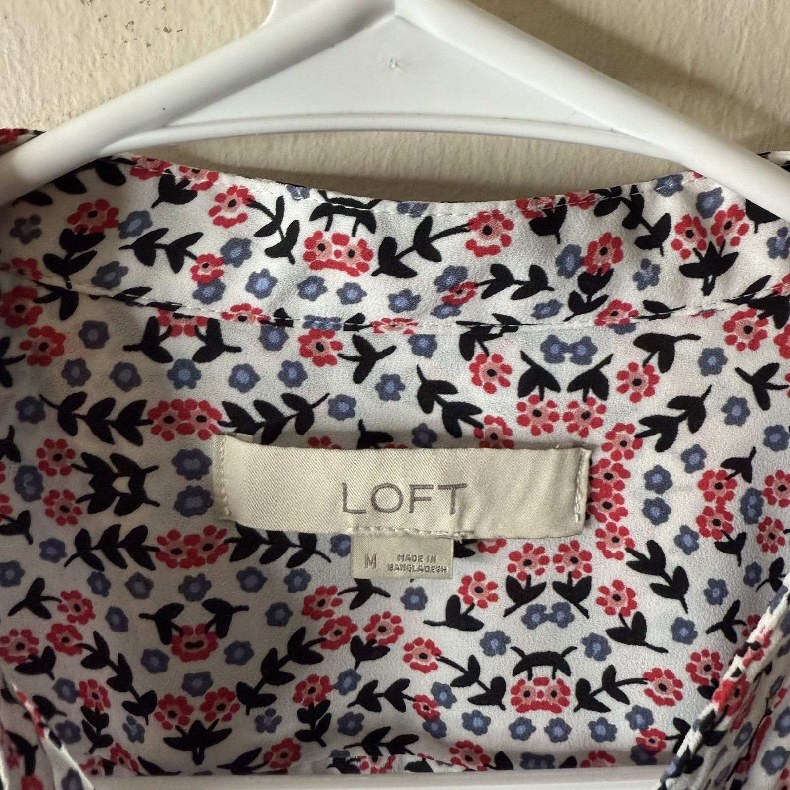 Loft White Floral Patchwork Mixed Patterned Butto… - image 3