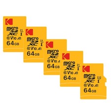 Kodak 64GB Premium Performance microSDXC Memory Card with SD Adapter- 5 Pack