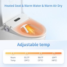 Smart Bidet Toilet Seat with Side Knob Adjustable Heated Seat,Night Light