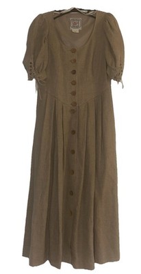 MARIANNE MiCHAEL Leinen Maxi  Kleid Trachten Gr. 36 beige wie Neu