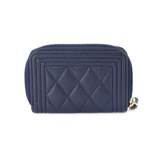Porte monnaie CHANEL garçon Chanel zippé cuir marine A80602 90324957 - Photo 2/7