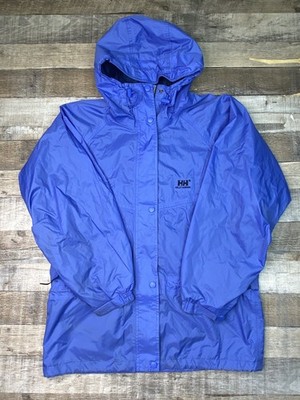 Helly Hansen Rain Jacket Men's Blue Medium Full Zip Windnbreaker Tech Waterproof