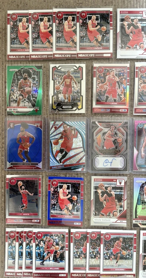 Chicago Bulls Equipo NBA Lote (38)! Rookie (RC), #’d, automático, insertar paralelo Foto 2 de 4