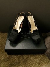 Vintage fall 2003 prada black satin slingback heels RUNWAY DOCUMENTED