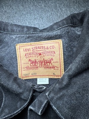Vintage 90s Levis Jean Jacket Mens Black Trucker 70507 4159 Made