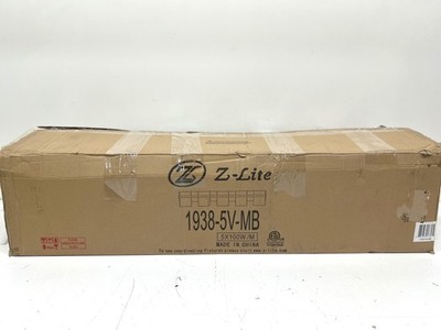 Z-Lite Bennington 5-Light Matte Black Vanity Light Clear Wavy Glass