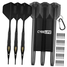  18g Soft Tip Darts with Carry case,Molded Flights and Extra Black