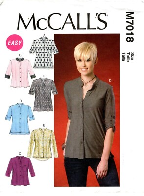 OOP McCall's Easy Pattern Button-down Top & Tunic M7018 Misses/Plus 8-16/16-24