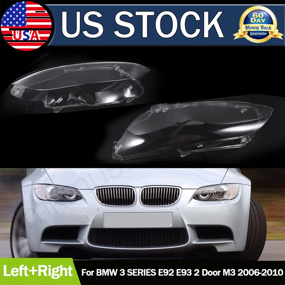 2x Headlight Lens Replacement Covers For BMW E92 E93 Coupe M3 2006-2009 US HOT Foto 2 de 4
