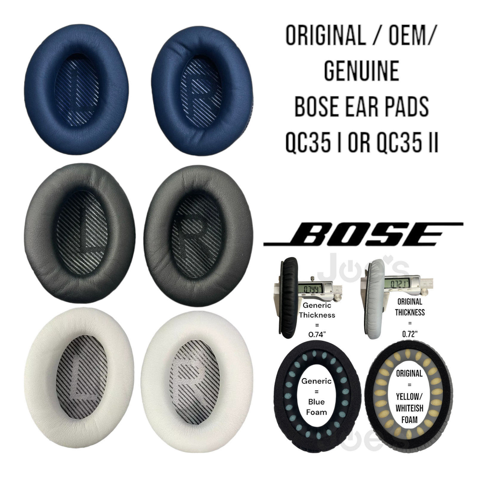 OEM Original Authentic Ear Pads Cushion for Bose QuietComfort QC45 QC35 QC25