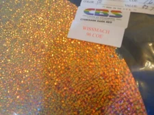 Dichroic Glass:CBS 96 COE Cyan/Dark-Dark Red on Dew Drop Text. Thin Clear - 3"Sq