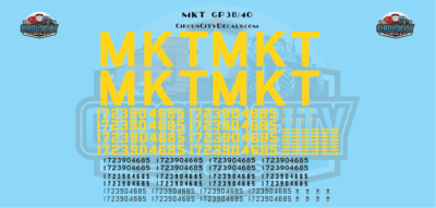 #ad #ad MKT Missouri Kansas Texas Railroad GP38 GP38 2 GP40 Decal Set O 1:48 Scale $12.97