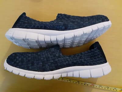 Comfortview, woven upper slip-on navy blue sneakers, US size 12, NIB