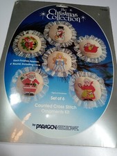 Paragon Needlecraft Christmas Collection Set of 6 Ornaments Counted Cross Stitch