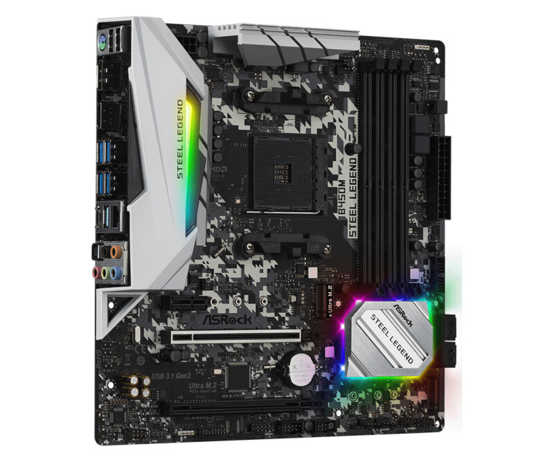 ASRock B450M Steel Legend Motherboard AMD B450 AM4 DDR4