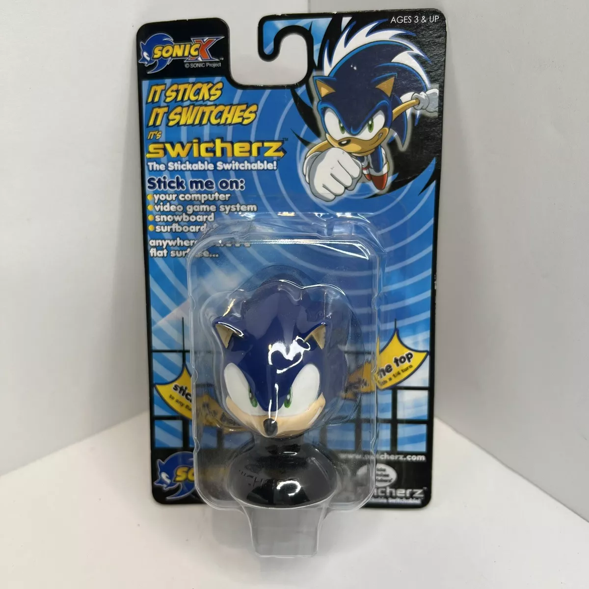 Sonic X 2005 Swicherz Self Stick Computer Interchangable Bust Action Figure  New