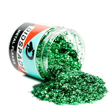 6oz Lime 0.025 Green Metal Flake - Solvent Resistant Glitter