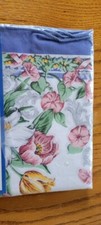 Lilies Tablecloth Spring New Bardwil Linen 52x70 Oblong Floral lily Blue White