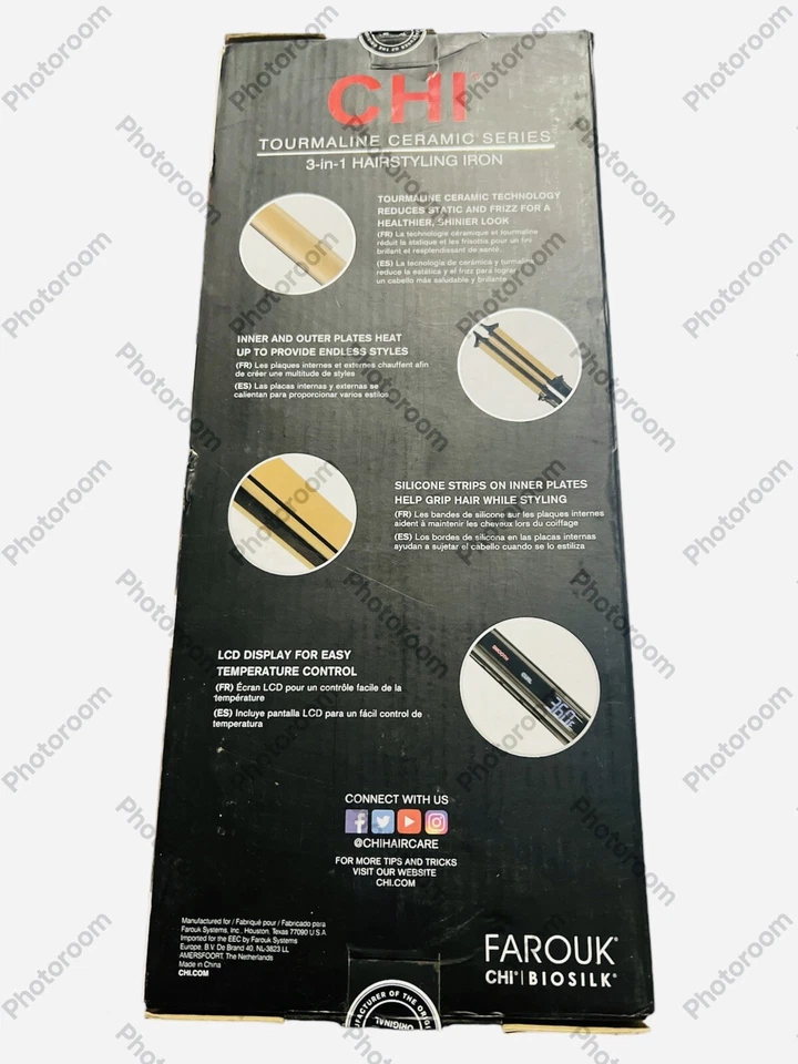 New CHI Tourmaline Ceramic 3-in-1 Styling Iron, 1" with Thermal Mat  - Image 2 of 4