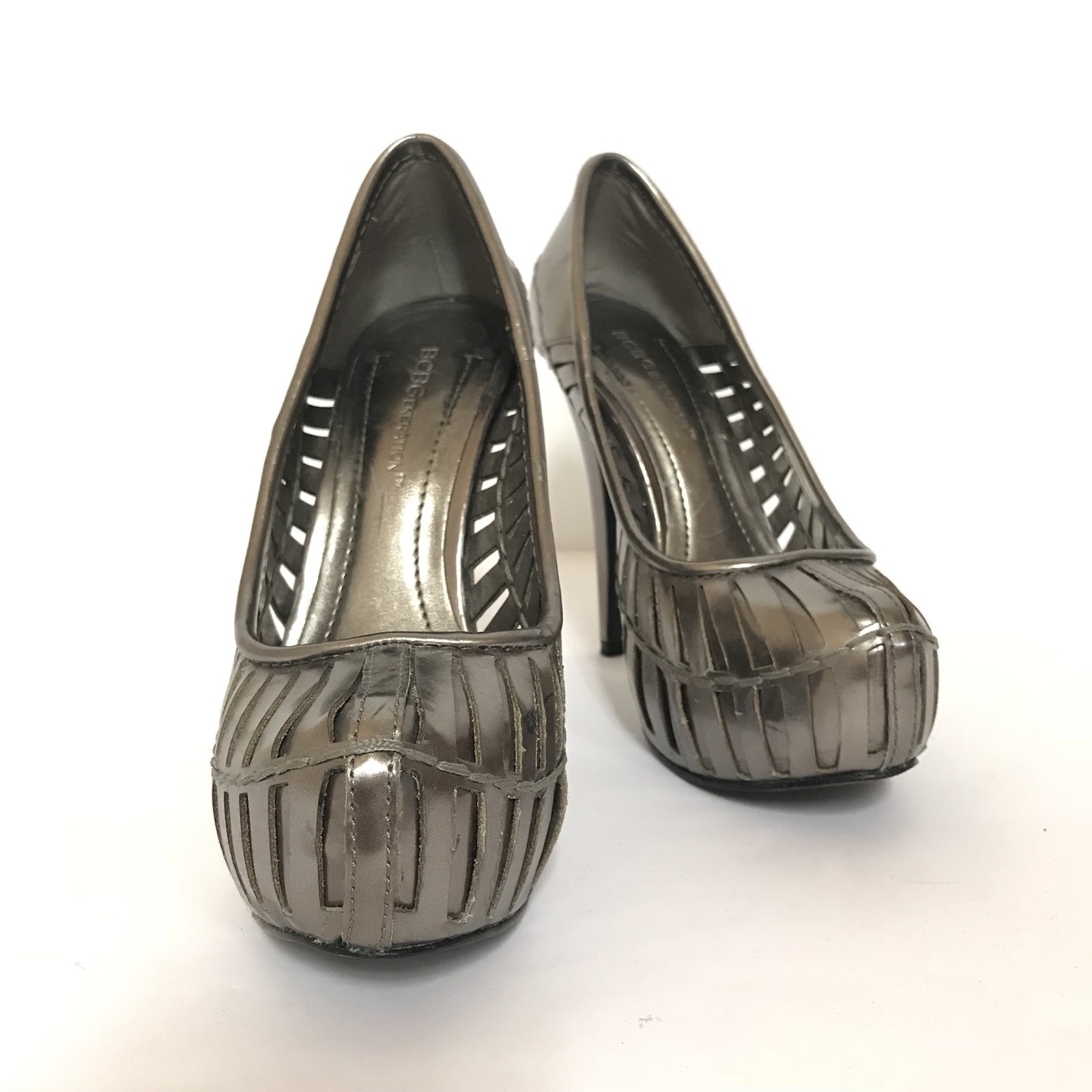 BCBGeneration Women’s Silver Platform Pumps Metal… - image 3