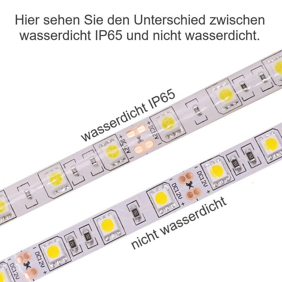 LED Streifen Wasserdicht mit Kabel 12V Selbstklebend Strip 5050 KFZ Beleuchtung - Bild 2 von 4