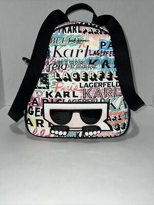 Karl Lagerfeld Black Backpack with Multicolor Letters New Karl Lagerfeld Paris Medium Backpack Karl Pastel Multi  main image 4