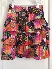 Hanna Andersson girls 140 10-12 multi color floral ruffled skirt EUC  ref 1239