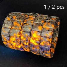 1/2xNatural Yooperlite Bracelet Halloween Stone Bracelet UV React Yooperite Rock