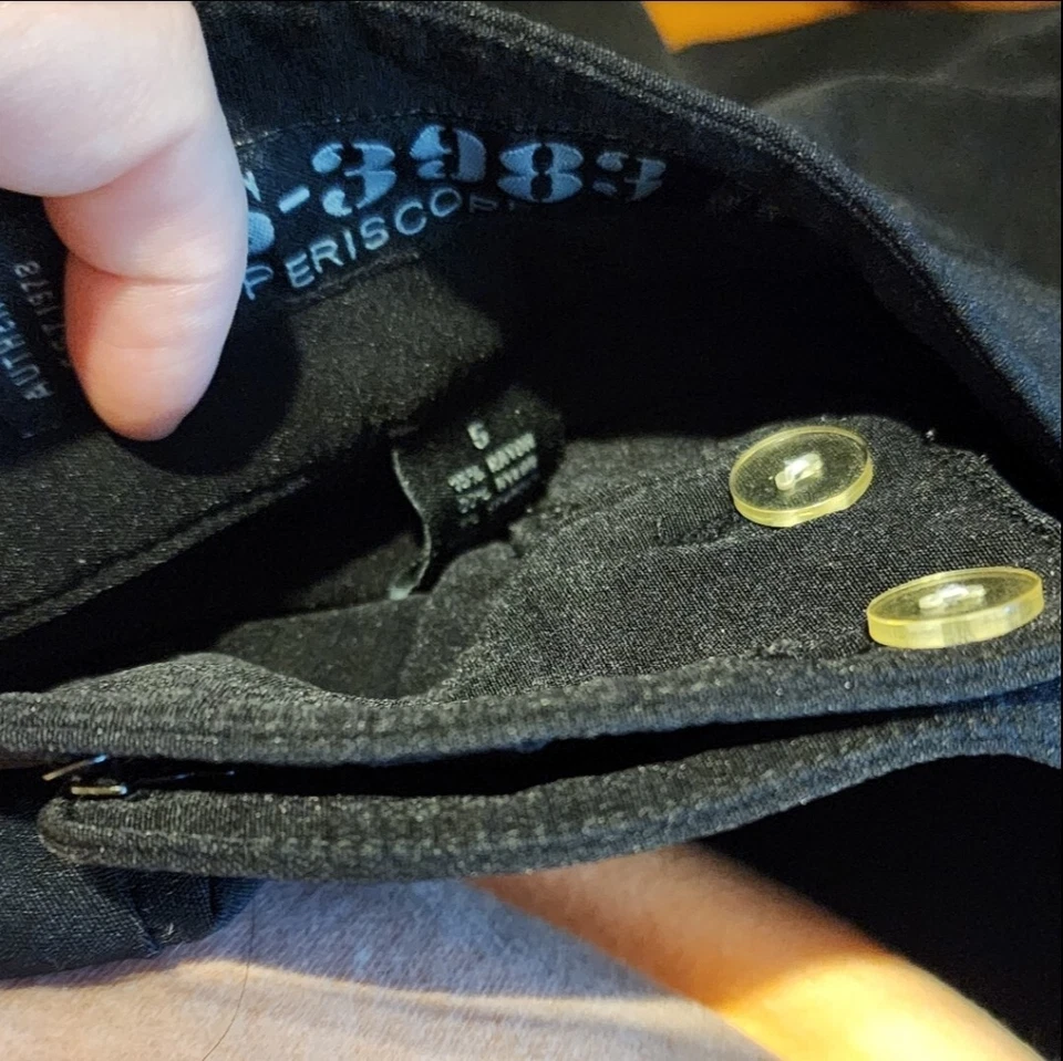 Pantalones para mujer Periscope PS-3983 talla 5 chinos acampanados cadera negros sin bolsillos A941 Foto 4 de 4