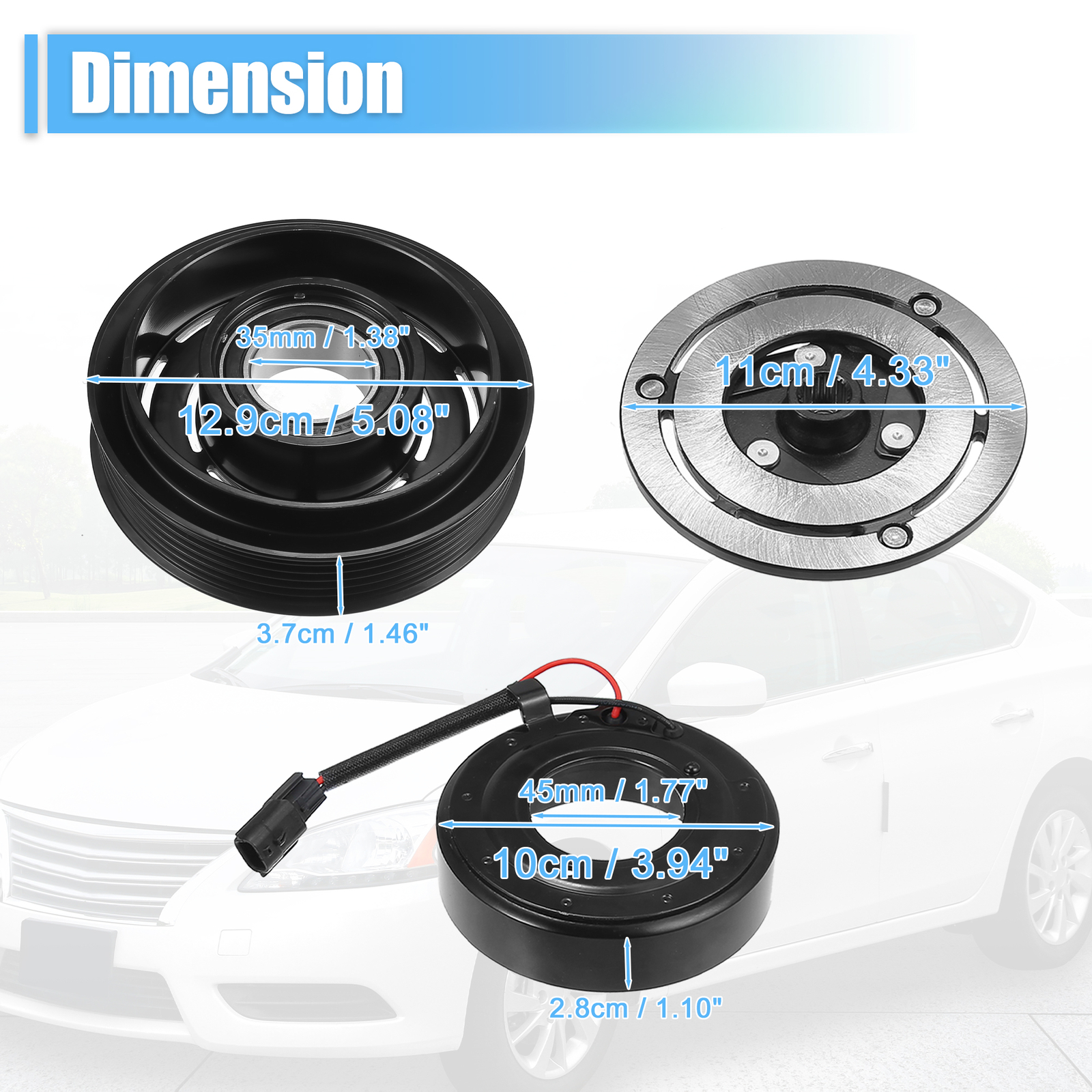 AC Compressor Clutch Set Replace No.92600JA00A for Nissan Altima Sentra