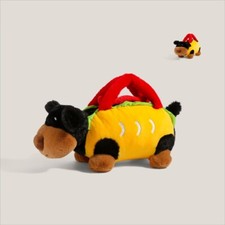 Women Girl Hot Dog Shape Handbag Plush Dachshund Dog Doll Bag Pouch Gift Fun New