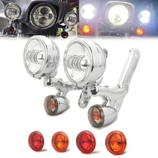 4.5" LED Auxiliary Spotlight Passing Light For Harley Street Glide FLHX 06-22