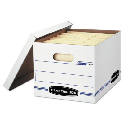 Bankers Box 5703604 STOR/FILE Letter/Legal Files Storage Box - White (6/Pk) New