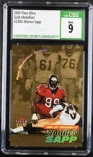 2001 Fleer Ultra Gold Medallion #230G Warren Sapp #175/250 CSG CGC Graded (9)