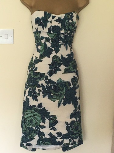 Karen Millen Green Floral Corset 14 And 