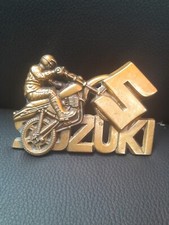 Suzuki Motorcycle Vintage Solid Brass Belt Buckle Baron 1980s