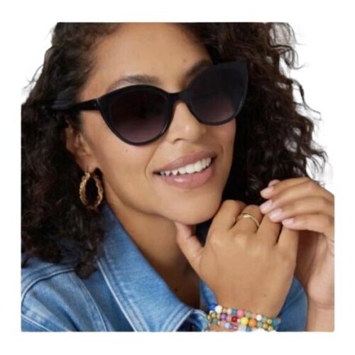 Lunettes de soleil Kate Spade œil de chat noir gris verres ombrés créateur Samantha - Photo 2 sur 10