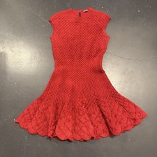 Alexander McQueen Dress Womens Small Wool Blend Quilted Fit And Flare Designer