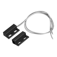 Wired Door Contact Sensor NO Surface Mount Magnetic Reed Switches Black