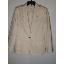 Calvin Klein linen Blazer summer cream size p Boho Beachy