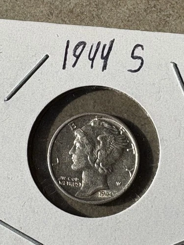 1944 S Mercury Dime 90% Silver  AU Almost Uncirculated