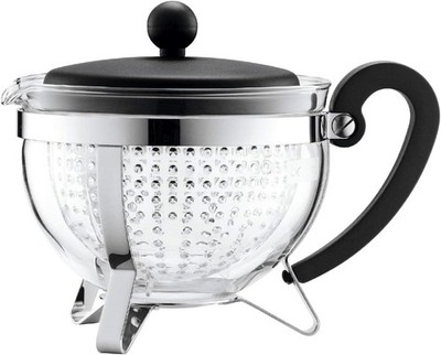 Bodum Chambord Teekanne Borosilikatglas BPA-frei Kunststofffilter 1 L Schwarz