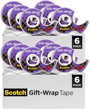 Wrap Tape with Dispensers, Clear Satin Finish, Invisible on Most Wrapping Paper,