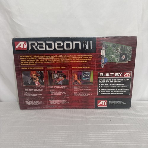 ATI Radeon 7500 64MB DDR AGP Video Card VGA DVI 2001 NOS BRAND NEW SEALED - Picture 2 of 12